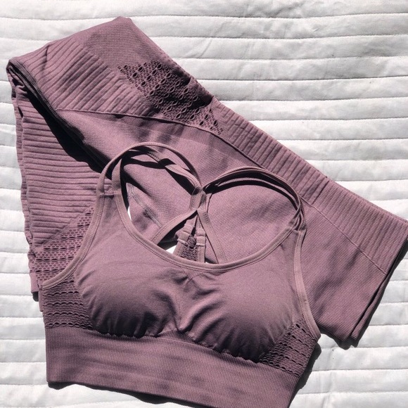 Taupe Energy Seamless Compression Activewear Set - Picture 2 of 8